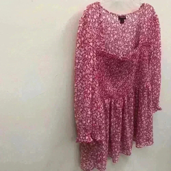 TORRID Pink White Floral Print Polyester Blouse - Picture 6 of 8